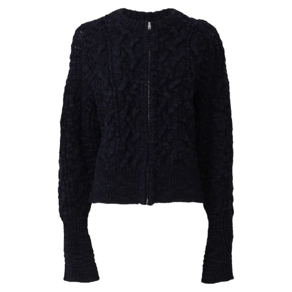 Phillip Lim Women's Black Chunky Knit Zip Up Cardigan Size S - Picture 5 of 9